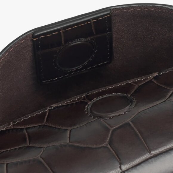 Cuyana Double Loop Bag (Croco) in Mocha - Picture 3 of 4